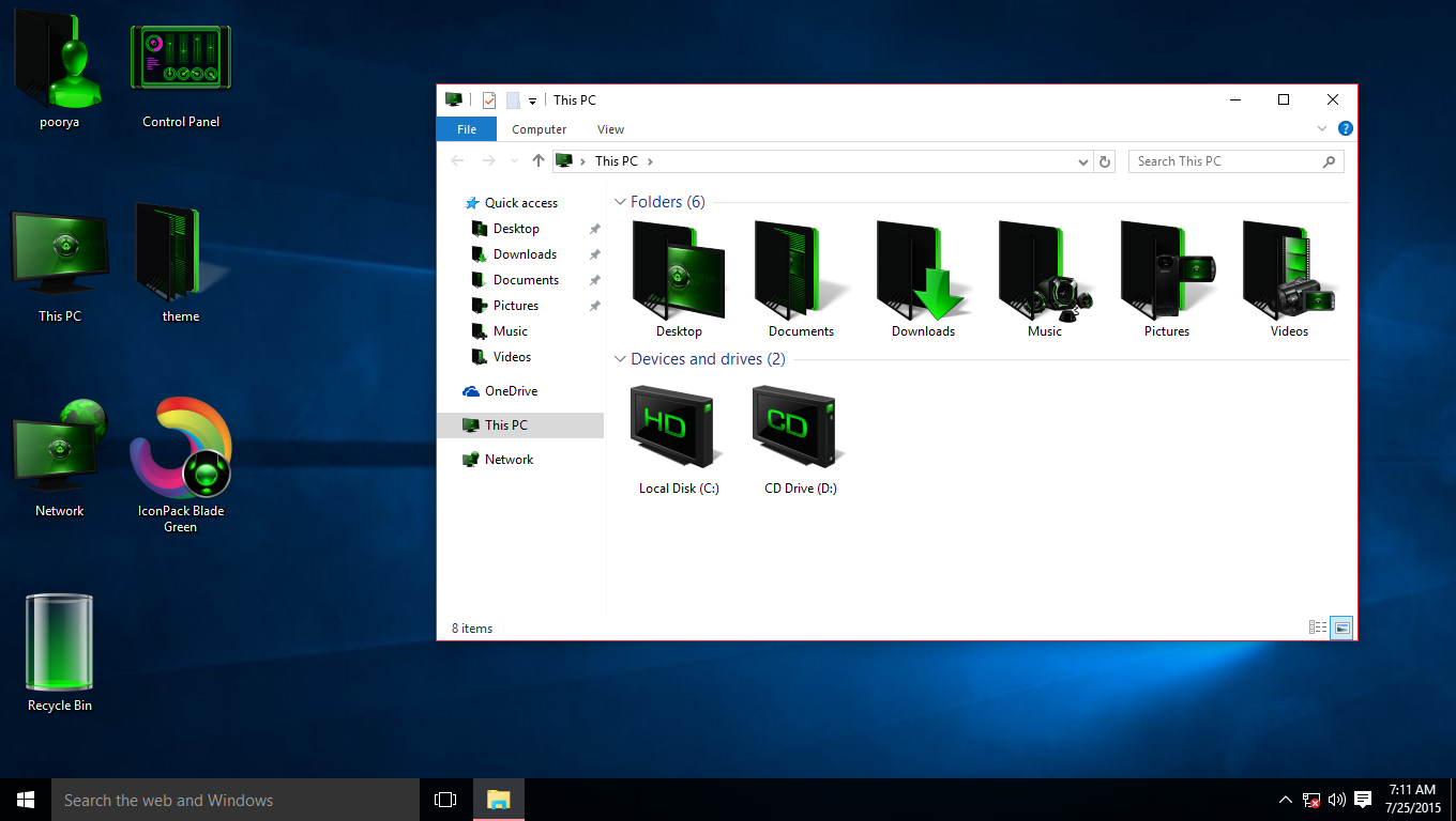 Blade Green IconPack for Win7/8/8.1/10