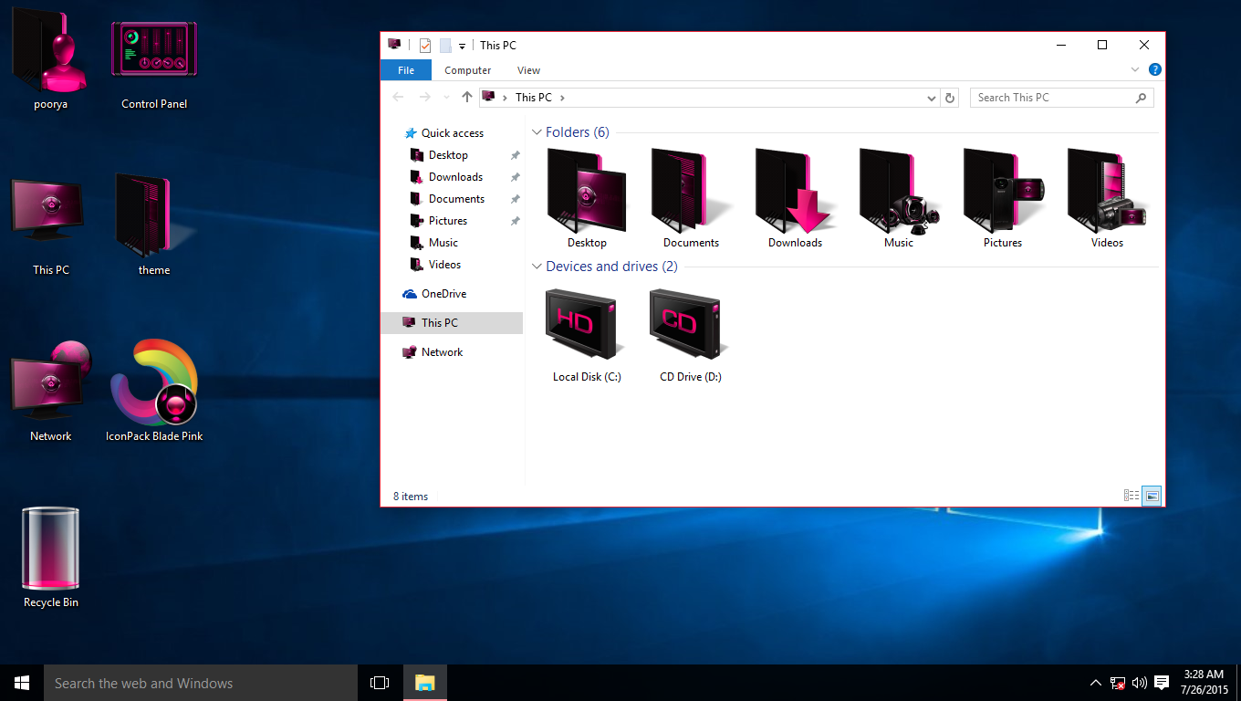 Blade Pink IconPack for Win7/8/8.1/10