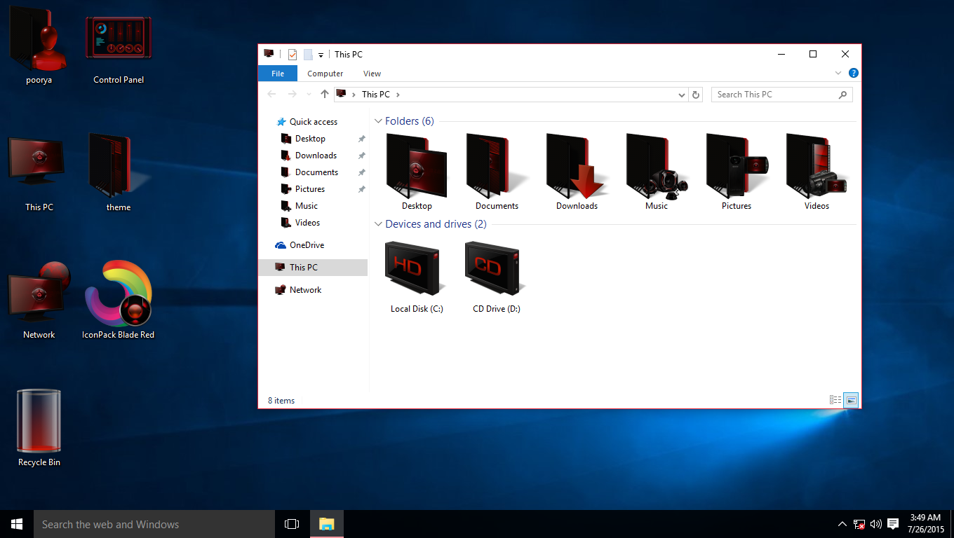 Blade Red IconPack for Win7/8/8.1/10