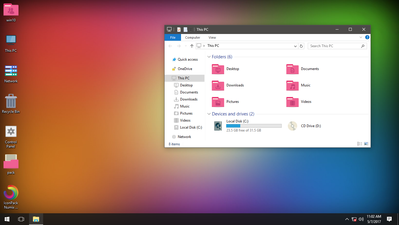 Numix Windows Pink IconPack for Win7/8/8.1/10