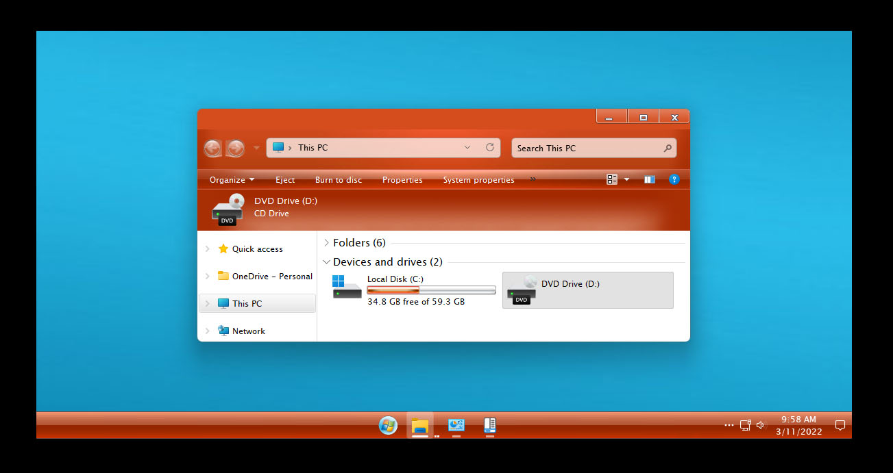 Live Orange Theme for Windows 11
