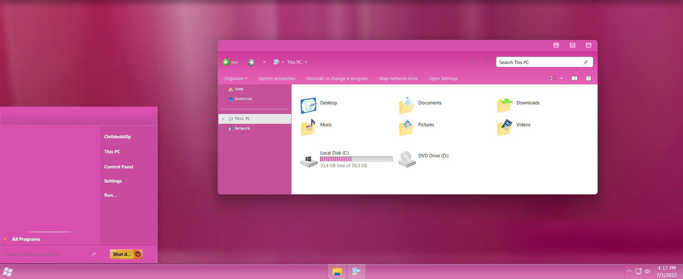 Longhorn Pink v2 Theme for Windows 11