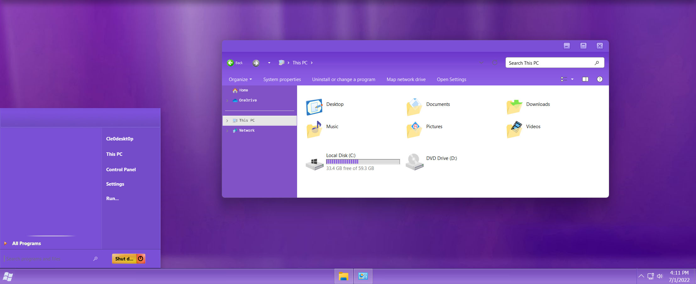 Longhorn Purple v2 Theme for Windows 11
