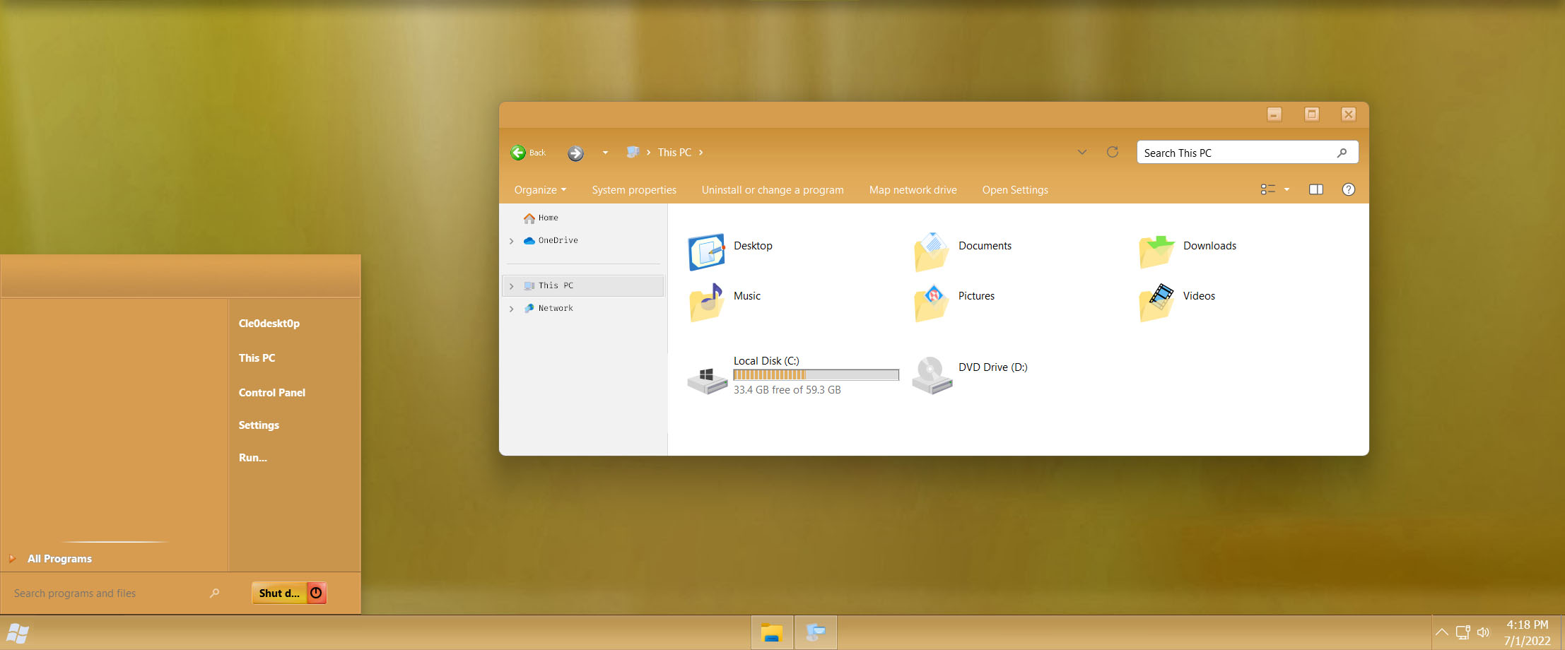 Longhorn Yellow v1 Theme for Windows 11