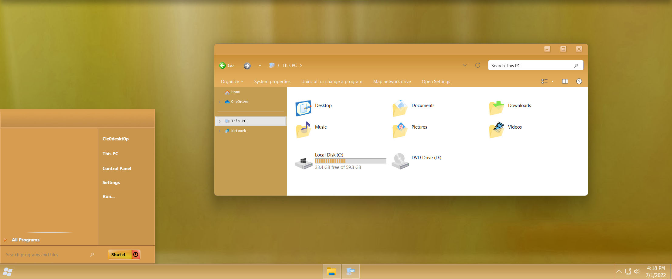 Longhorn Yellow v2 Theme for Windows 11