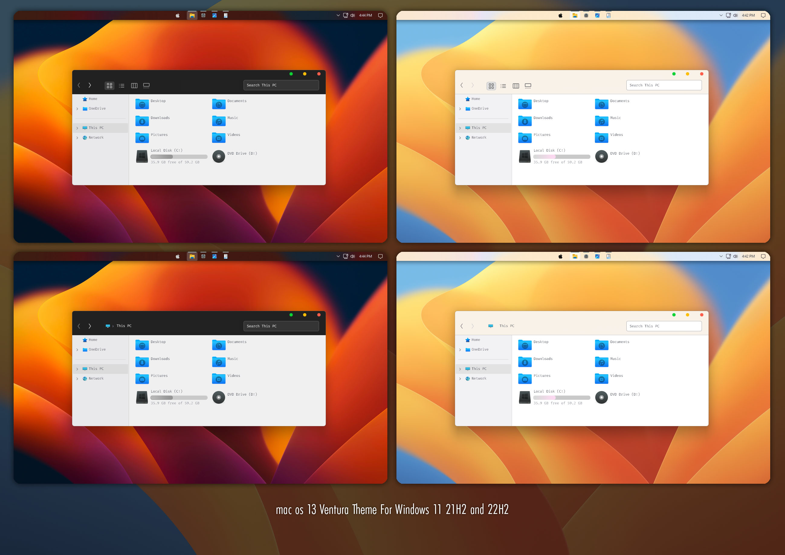 mac os 13 Ventura v3 Theme for Windows 11