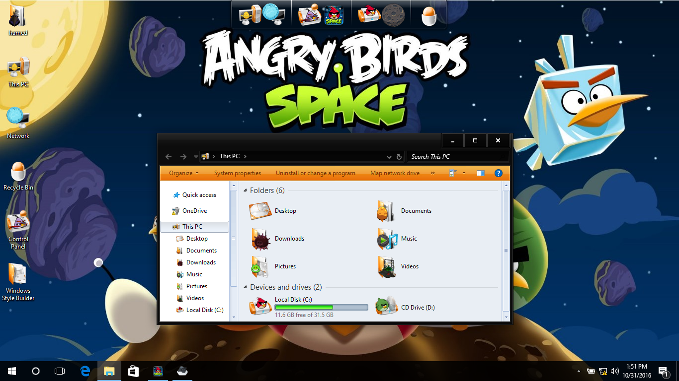 Angry Birds Space SkinPack for Win10/7