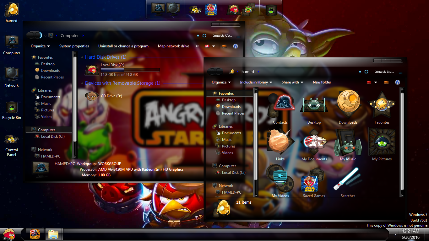 Angry Birds StarWars2 Skin Pack for Win7