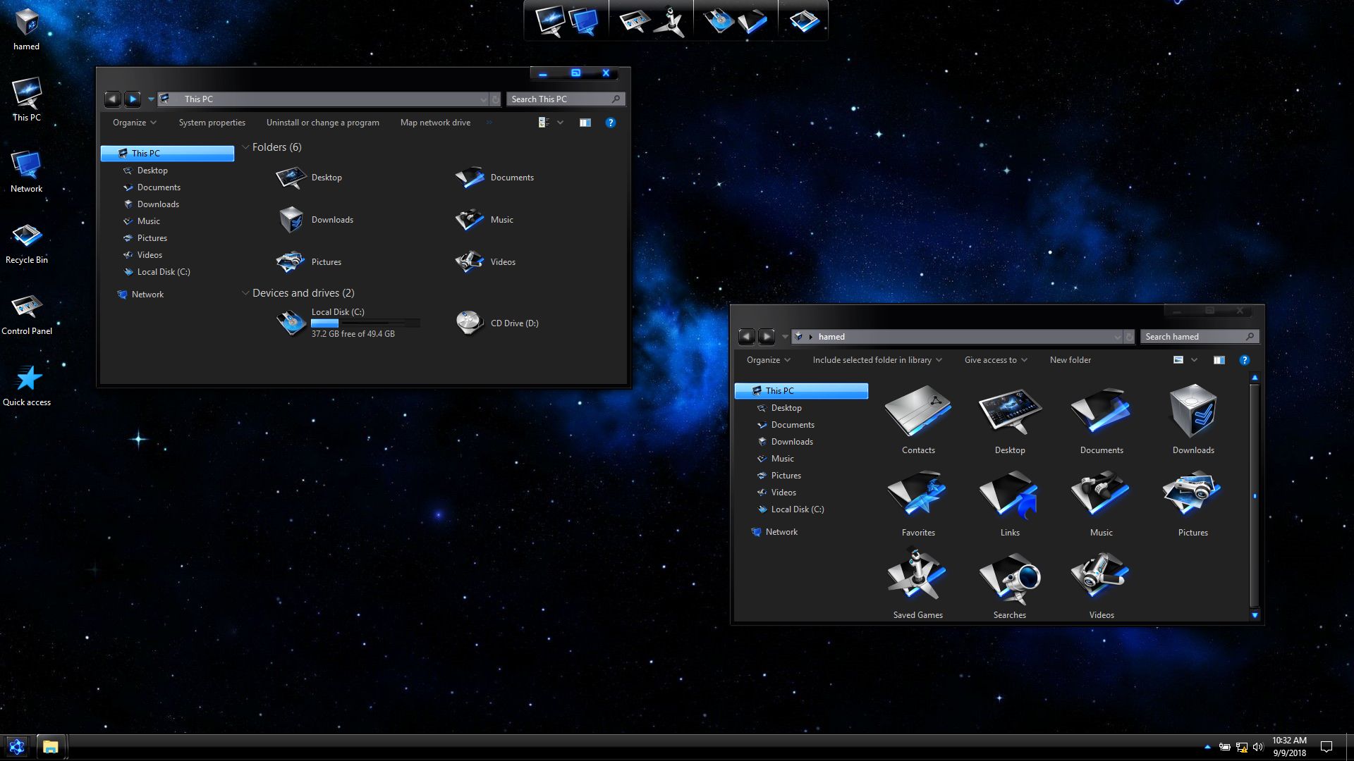 BlackMatter Blue SkinPack for Windows 7\10 RS4