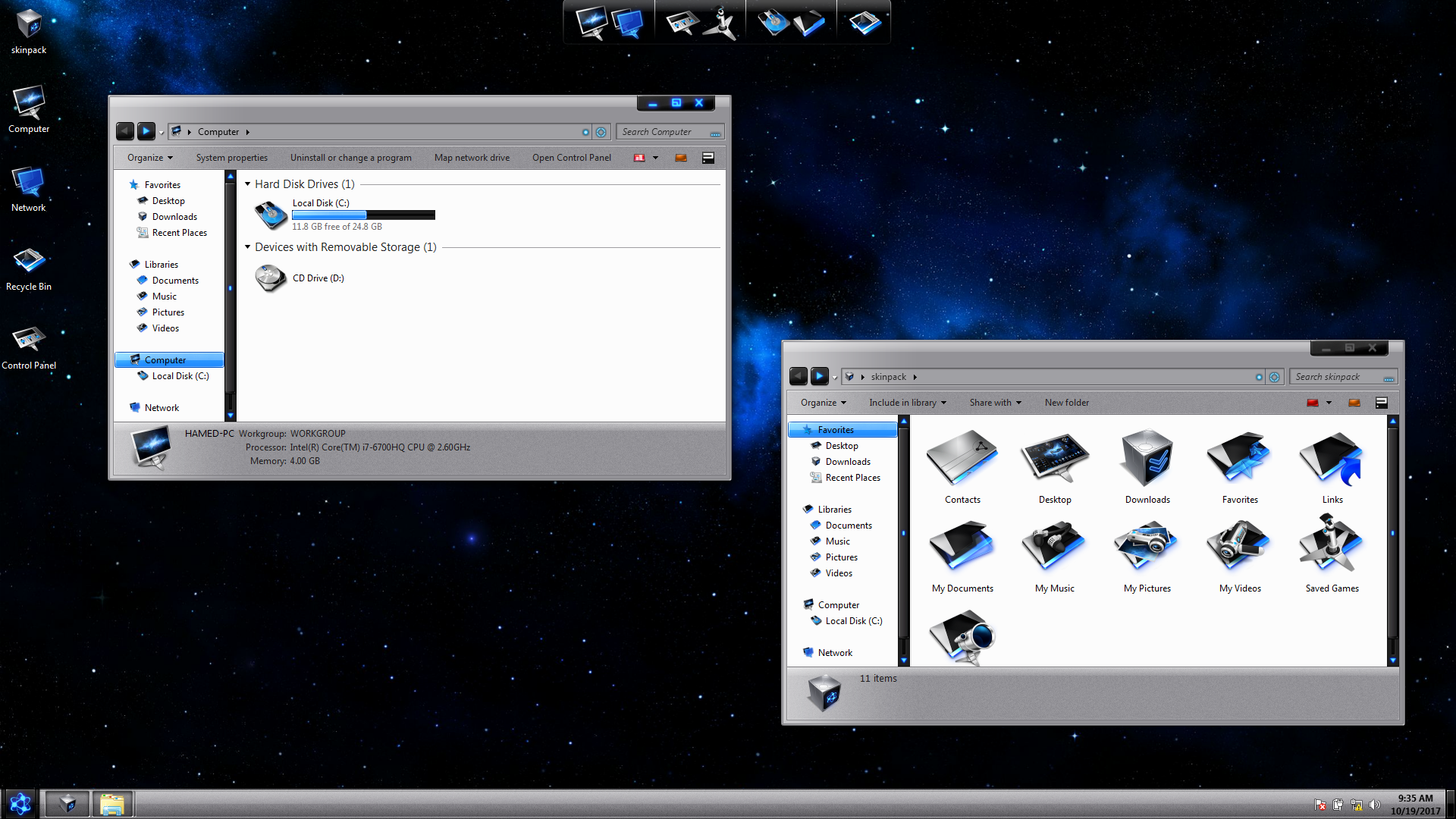 LightMatter Blue SkinPack for Windows 7