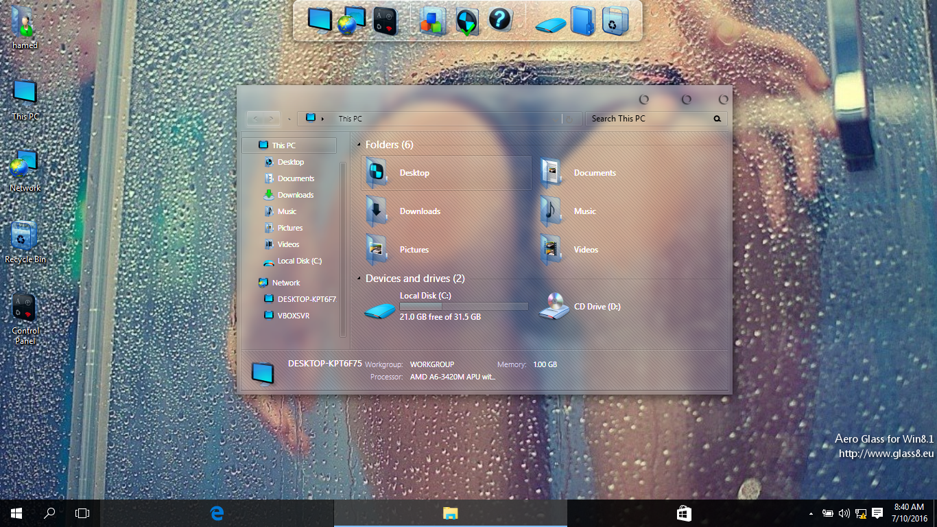 Glass SkinPack for Windows 7\8.1\10 RS5