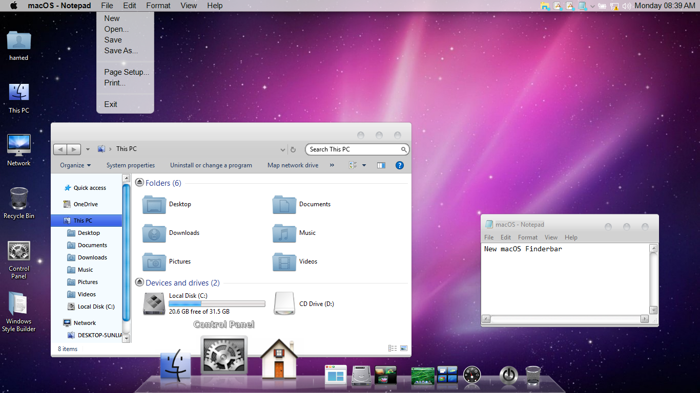 Mac OSX Leopard SkinPack for Win10/8.1/7 Updated