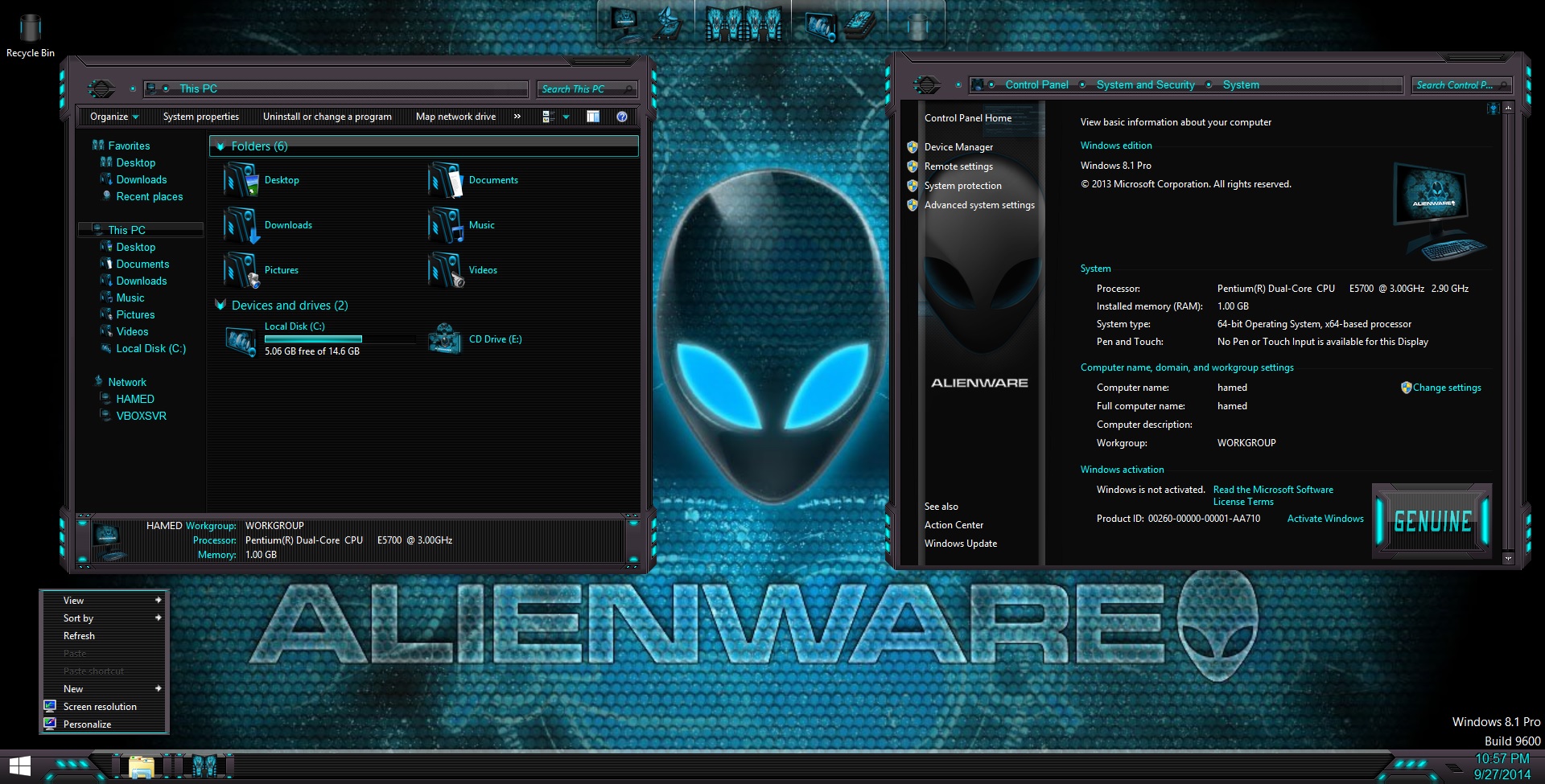 AlienInspired SkinPack for Win7/8/8.1