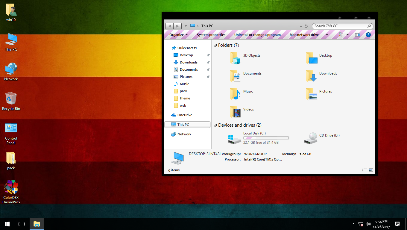 ColorOSX ThemePack for Win7/10RS3