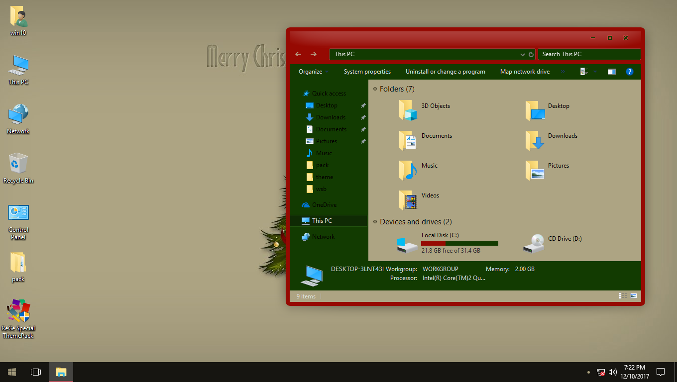 Special Christmas ThemePack for Win 10RS3