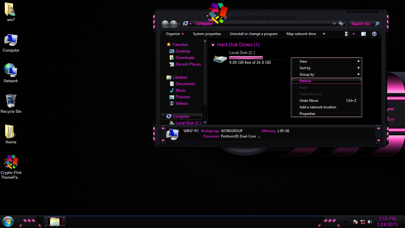 Cryptic-Pink ThemePack for Win7/8/8.1