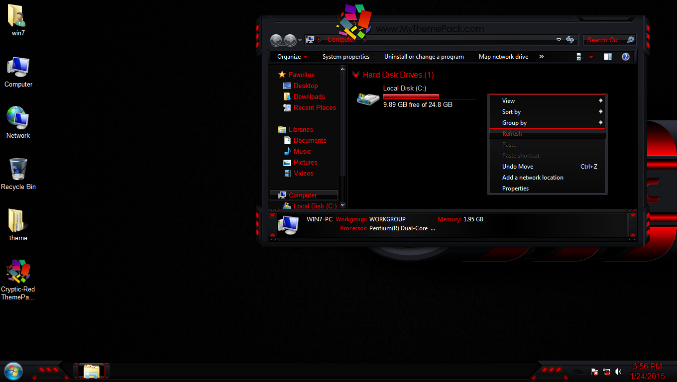 Cryptic-Red ThemePack for Win7/8/8.1