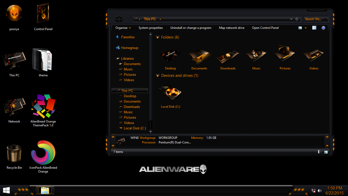 AlienBreed Orange IconPack for Win7/8/8.1/10